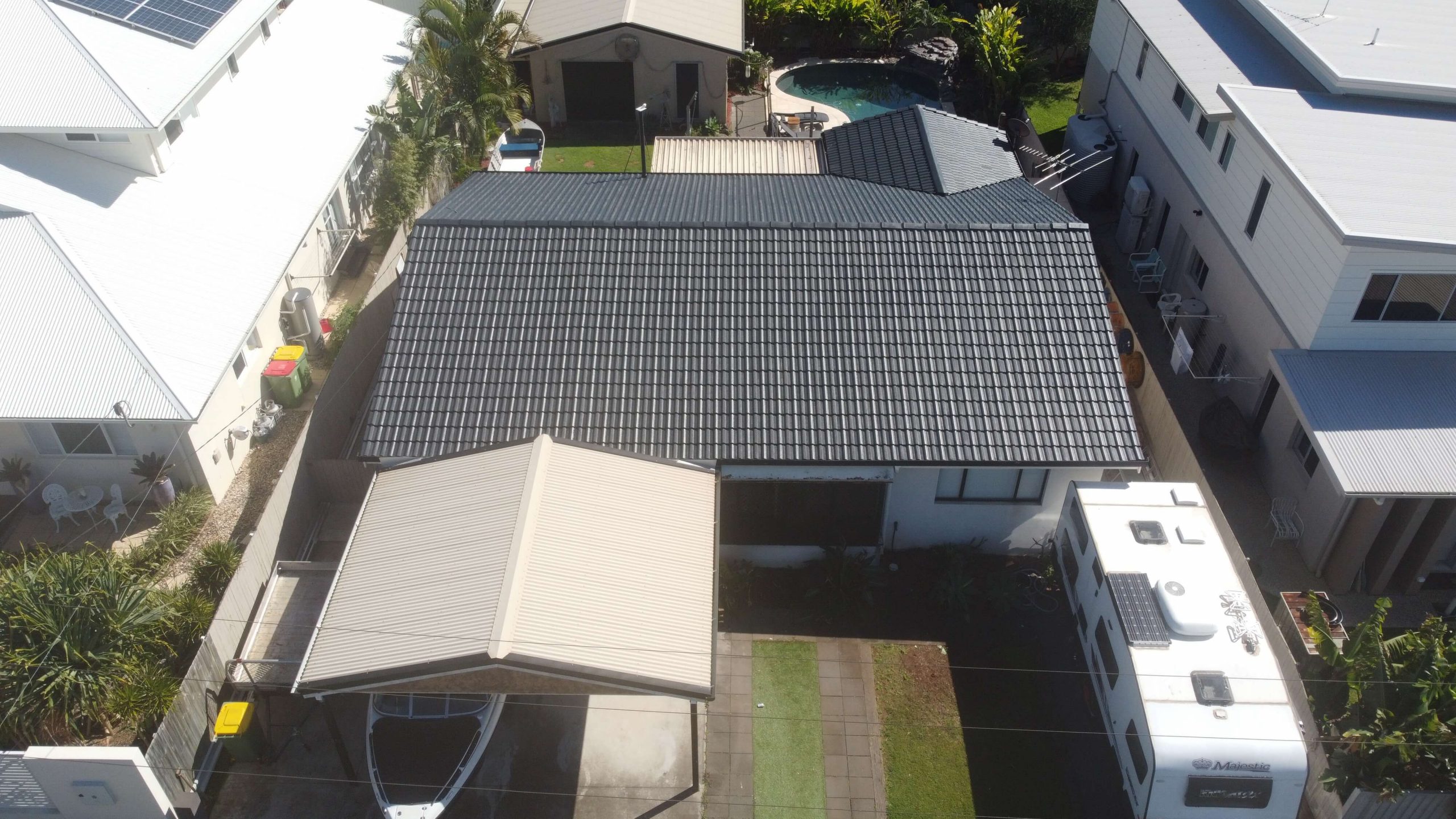 Completed roof painting job at Victoria Point