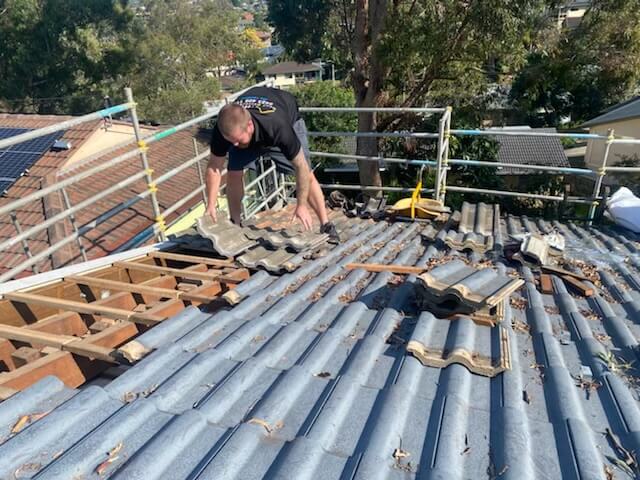 Roof repairs in progress on a Brisbane home